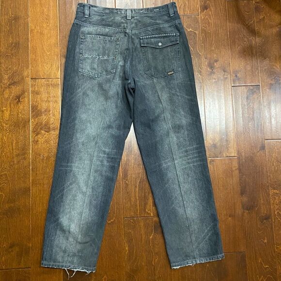 Enyce Vintage Y2K Baggy Fit Distressed Black Denim Jeans Men's Size 36 x 32 - Picture 5 of 11